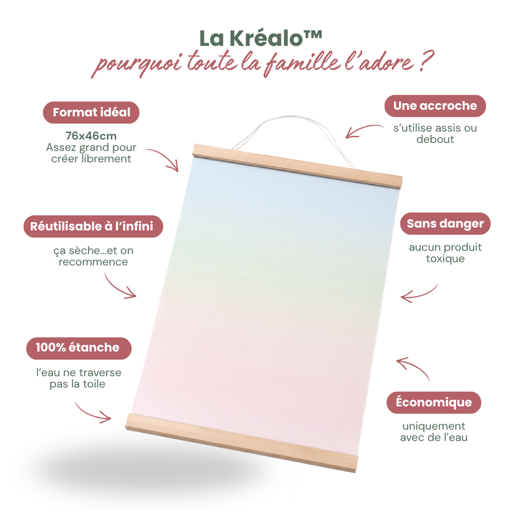 Kréalo™ – Toile de dessin à l'eau réutilisable pour enfants dès 6 mois